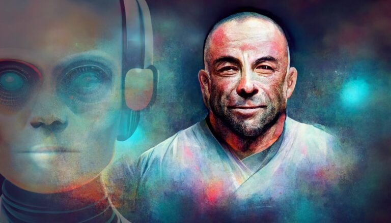picture of joe rogan and ai podcast host
