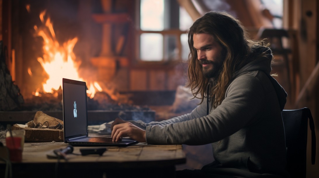 picture of a man working on AI automation on a website to make money online as a side hustle